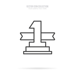 Wall Mural - awar icon vector isolated on white background. linear style. first place trophy