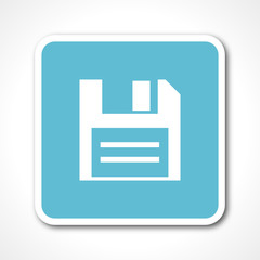 Poster - floppy blue flat design vector web icon 
