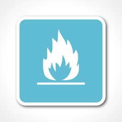 Poster - flame blue flat design vector web icon 