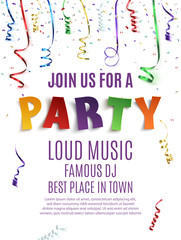 Wall Mural - Party poster template.