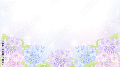 Hydrangea Flowerbed Background 紫陽花 花壇 背景 Stock Vector Adobe Stock