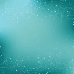 Aufkleber - Molecule structure dna and communication background. Connected lines with dots. Concept of the science, connection, chemistry, biology, medicine, technology. Vector illustration