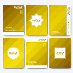 Poster - Modern vector templates for brochure, flyer, cover magazine or report in A4 size. Business, science, medicine and technology design . Background with yellow lines