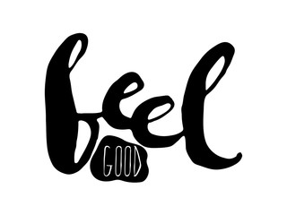 Wall Mural - Black and white insulated hand lettering poster stencil. All is well. Vector