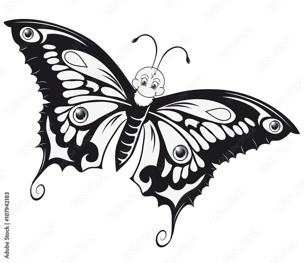 beautiful Butterfly Outlines Schmetterling Ausmalbild Stock Vector | Adobe  Stock, image size:1000x864