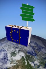 Poster - Composite image of eu flag suitcase