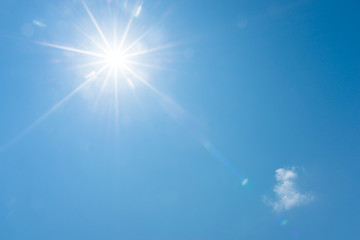 blue sky and bright sun
