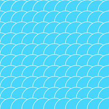 Vector Seamless Vector Pattern With Blue Scales.