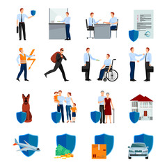 Poster - Services Of Insurance Company Icons Set