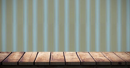 Poster - Composite image of wooden desk