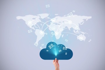 Poster - Composite image of hand holding cloud