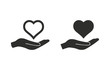 © lovemask - Heart in hand - vector icon.