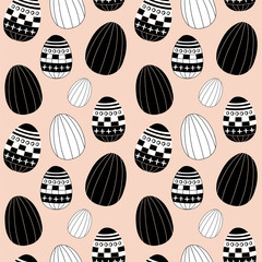 Wall Mural - Seamless pattern with Easter eggs. 