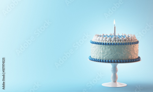 Fotografía Torta compleanno con candela azzurra bimbo