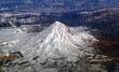 Top of the mountain view from the airplane. 