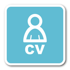 Aufkleber - cv blue square internet flat design icon