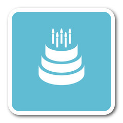 Aufkleber - cake blue square internet flat design icon