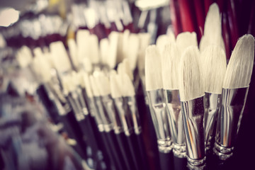 closeup shot of art paintbrushes