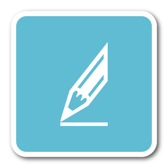 Aufkleber - pencil blue square internet flat design icon