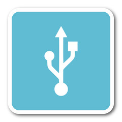 Poster - usb blue square internet flat design icon