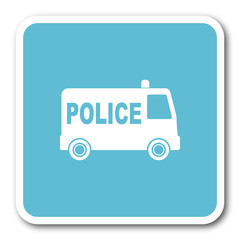 Poster - police blue square internet flat design icon