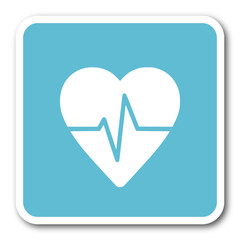 Aufkleber - pulse blue square internet flat design icon