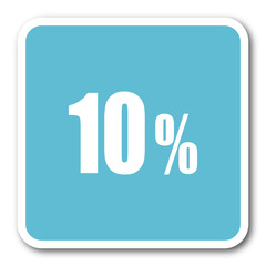 Aufkleber - 10 percent blue square internet flat design icon