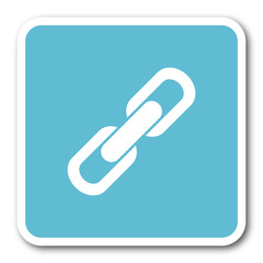 Aufkleber - link blue square internet flat design icon