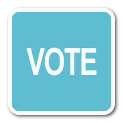 Poster - vote blue square internet flat design icon