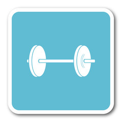 Aufkleber - fitness blue square internet flat design icon