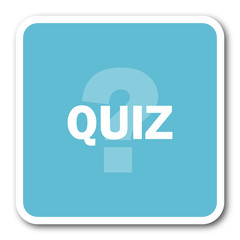 Poster - quiz blue square internet flat design icon