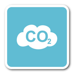 Aufkleber - carbon dioxide blue square internet flat design icon