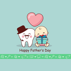 Wall Mural - Happy Father Day with teeth