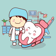Cartoon Dentist With Tooth