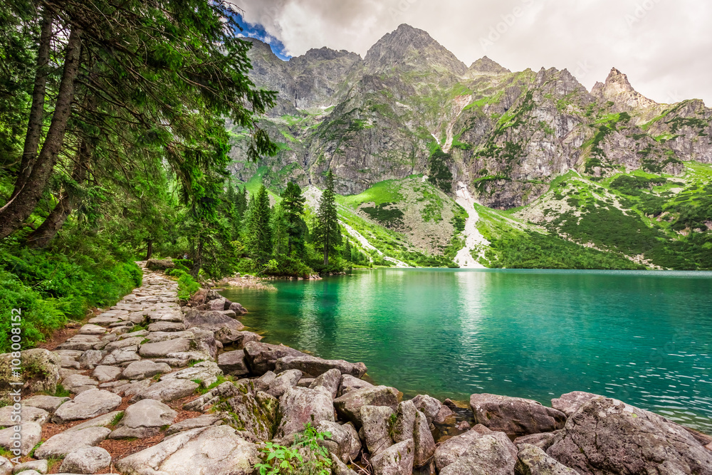 Beautiful mountains pond at summer, Poland - obrazy, fototapety, plakaty 