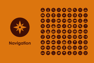 Poster - Set of navigation simple icons