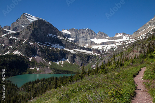 Fotografie, Obraz Glacier national park montana mountains and lakes