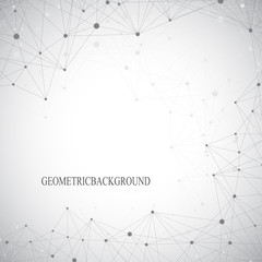 Aufkleber - Geometric abstract background with connected line and dots. Vector illustration