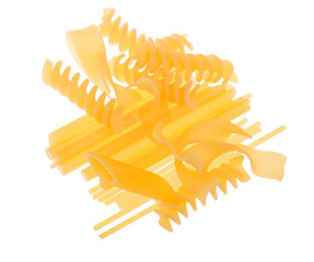 Wall Mural - yellow macaroni heap isolated on white