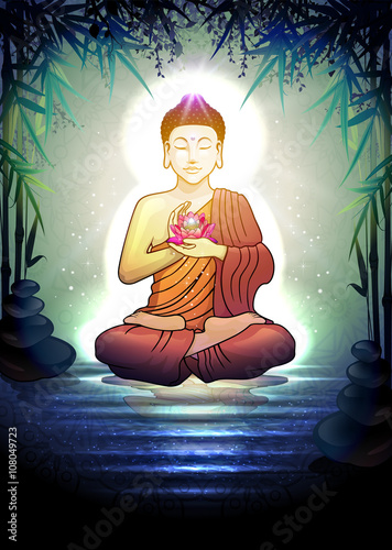 Photo Buddha in Tranquil Zen Garden