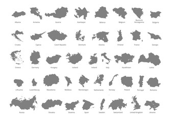 Colorful European countries political map with clearly labeled, separated layers. Vector illustration.