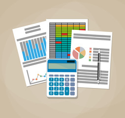 Poster - Spreadsheet concept. Business background.
