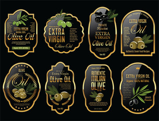 Sticker - Olive oil retro vintage background collection