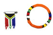 Zulu Beads Threaded into an Armband and a South African Flag