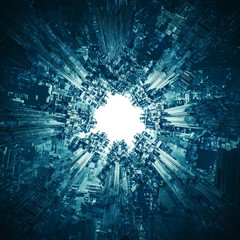 the technocore nucleus / 3d render of futuristic science fiction structure
