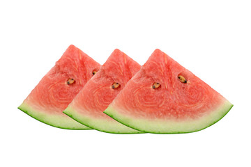 sliced watermelon, isolated on white background.