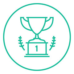 Poster - Trophy line icon.