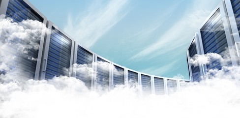 Poster - Composite image of server towers