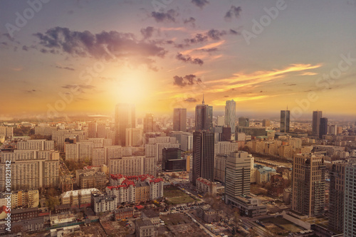 Plakat Widok Warszawy z powietrza