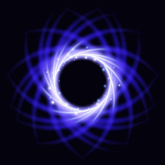Wall Mural - vector round frame. glow light effect. abstract glowing lines. vector illustration